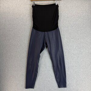 Beyond The Bump By Beyond Yoga Maternity Navy Blue‎ Shiny Full-Length Size Large